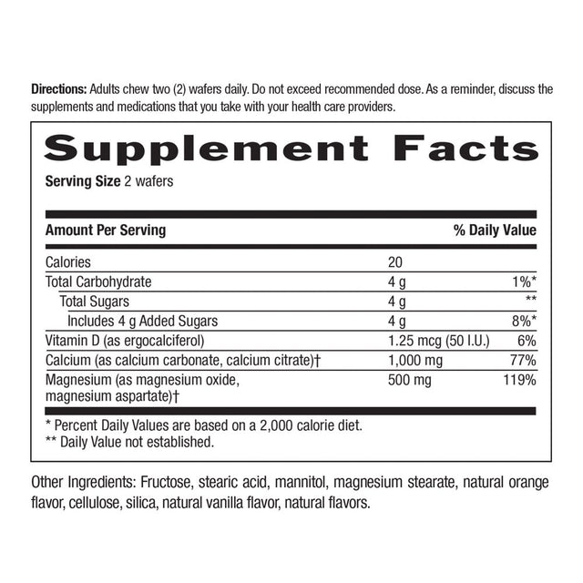 Country Life Cal Snack (Calcium W/Magnesium)-Vanilla/Orange 60 Chewable