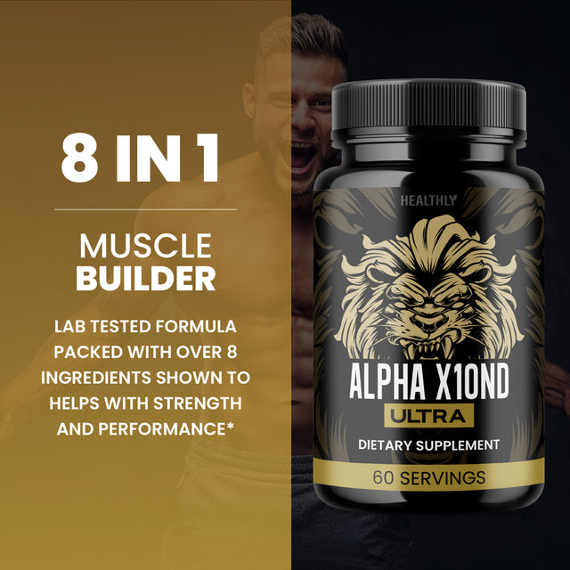 (2 Pack) Alpha X10Nd Ultra Supplement Powder Pills Alpha X 10 ND Ultra Advanced Formula Package (120 Capsules)