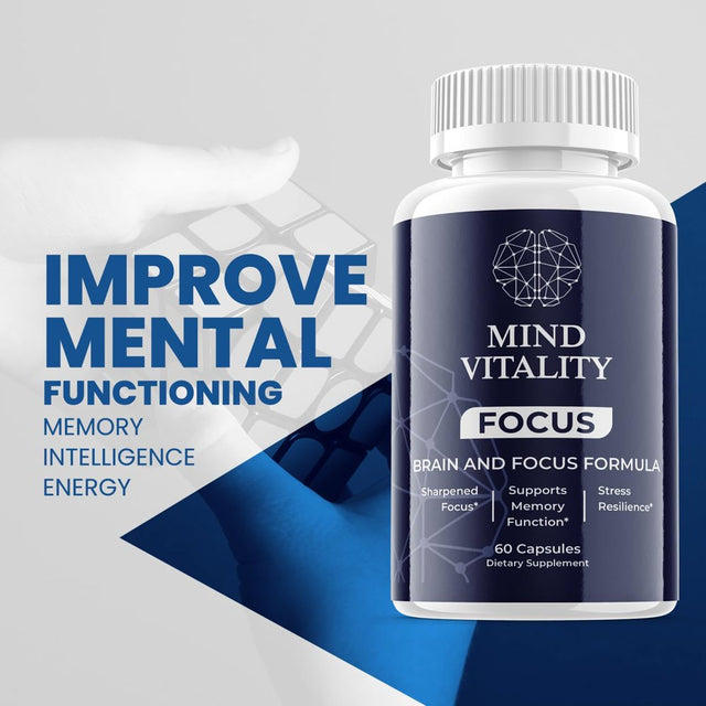 (1 Pack) Mind Vitality Focus - Dietary Supplement for Focus, Memory, Clarity, & Energy - Advanced Cognitive Support Formula for Maximum Strength - 60 Capsules