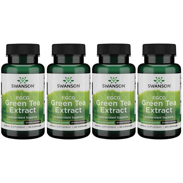 Swanson Egcg Green Tea Extract - Standardized 275 Mg 60 Caps 4 Pack