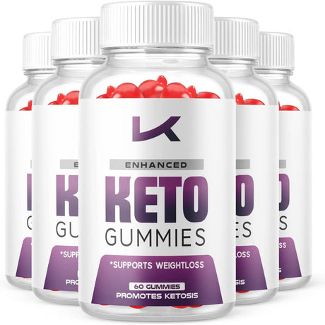 (5 Pack) Enhanced Keto ACV Gummies - Supplement for Weight Loss - Energy & Focus Boosting Dietary Supplements for Weight Management & Metabolism - Fat Burn - 300 Gummies