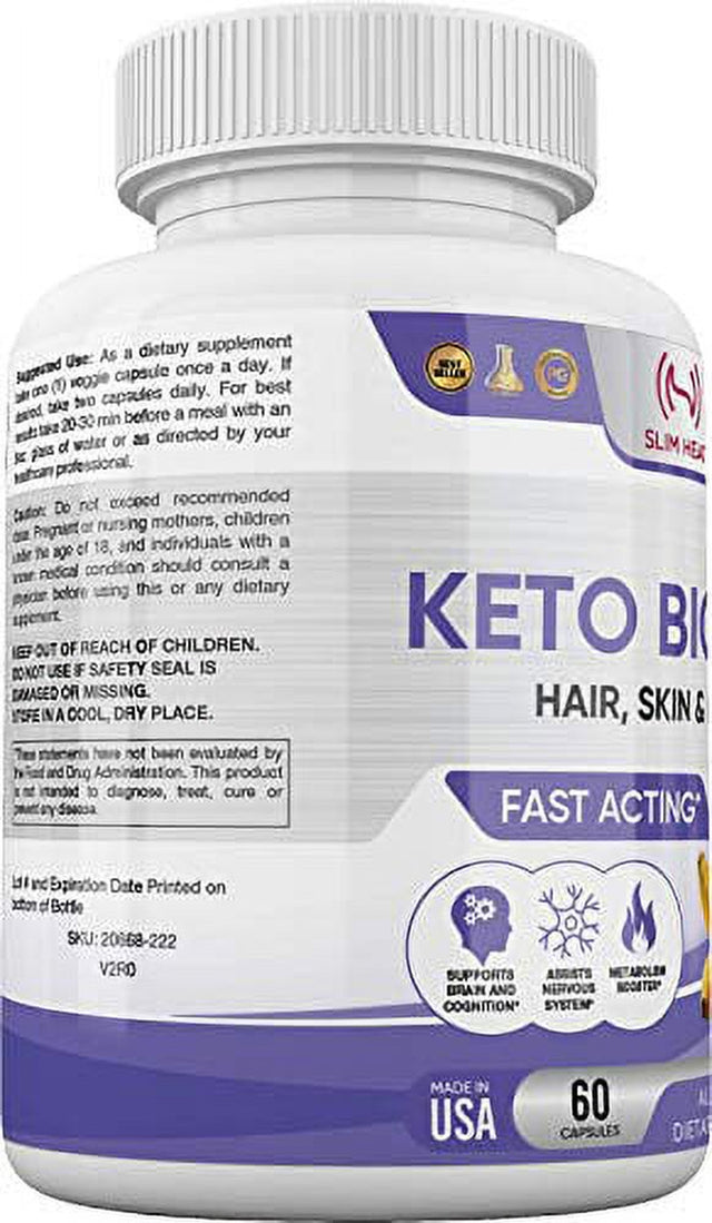 Biotin 10000Mcg with Calcium - Healthy Hair Growth Supplement - Hair Skin and Nails Vitamins for Women & Men - Max Strength, Fast Acting - Non GMO, Vegan, Sugar Free, Made in USA - 60 Days Supply