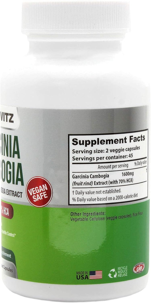 Garcinia Cambogia Extract 70% HCA – Vegan Friendly, Gluten Free, Non-Gmo Supports and Improves Digestion System, Metabolism Booster Pills 1600Mg (90 Count)