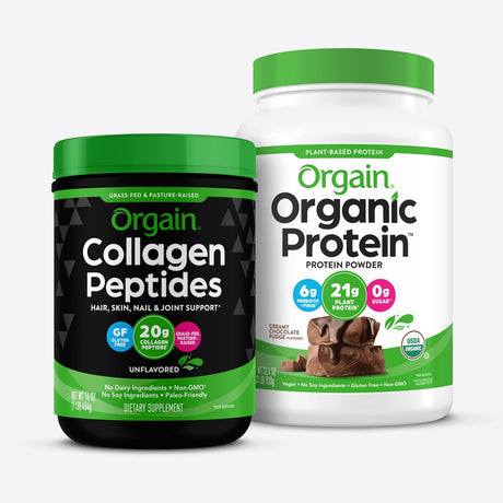 Orgain Organic Vegan Protein Powder (2.03Lb) and Orgain Hydrolyzed Collagen Powder (1Lb)