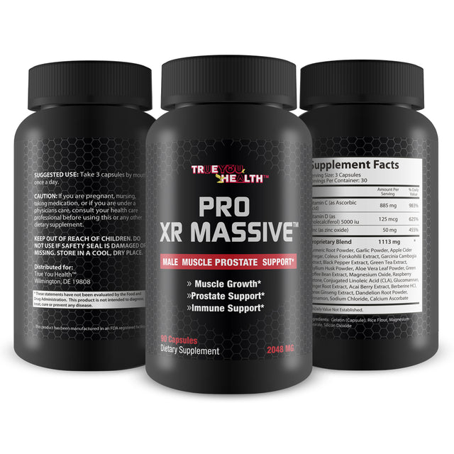 Pro XR Massive T Prostate Support - Promote Healthy Circulation - Aid Energy & Stamina - Support Prostate Function Prostate Health - Prostate Health Supplement for Men with Zinc and Vitamin D