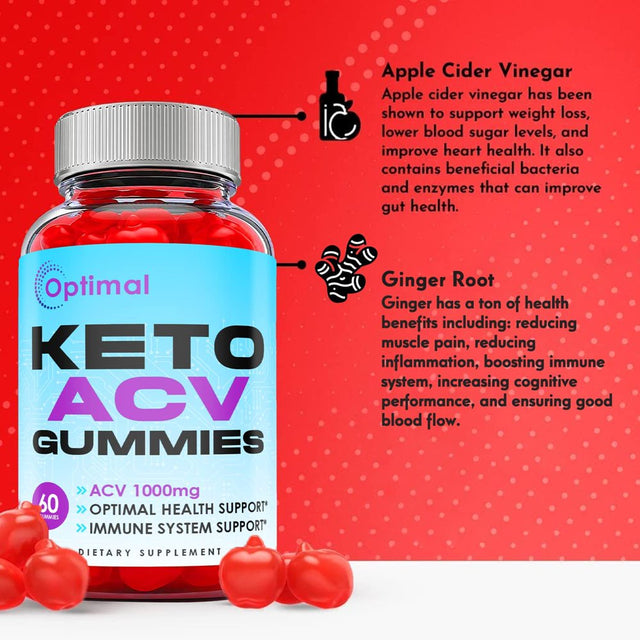 (5 Pack) Optimal Keto ACV Gummies - Supplement for Weight Loss - Energy & Focus Boosting Dietary Supplements for Weight Management & Metabolism - Fat Burn - 300 Gummies