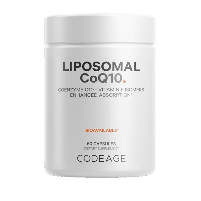 Codeage Liposomal Coq10, Vitamin E Tocopherols & 125 Mg Coenzyme Q10, Cardiovascular Support, 60 Ct