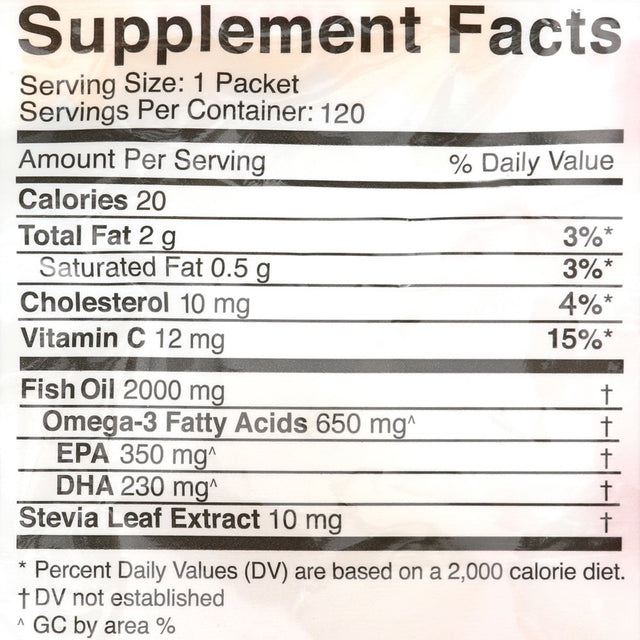 Coromega Omega-3 Squeeze Packets, Orange, 120 Ct