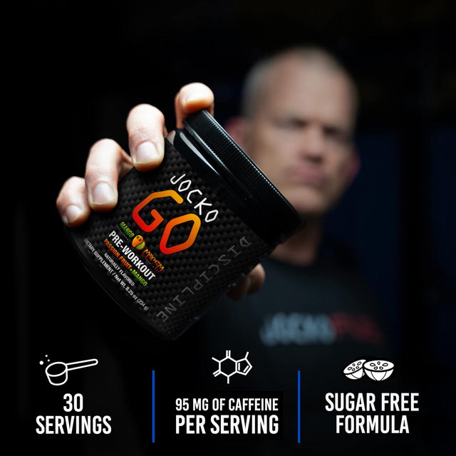 Origin Jocko Fuel Pre Workout Powder with L-Citrulline, Nootropic & Caffeine for Endurance & Stamina - Keto, Sugar Free Blend for Distance Running, Cycling, Jiu Jitsu - 30 Servings (Mango)