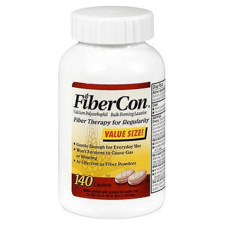 5 Pack Fibercon Fiber Therapy for Regularity Supplement 140 Caplets Each