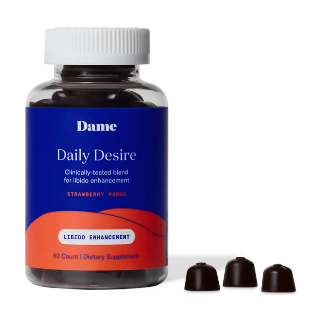 Dame Products Desire Gummies for Women - Doctor-Approved - Increase Libido - Gluten-Free, Vegan, Cruelty-Free, Non-Gmo