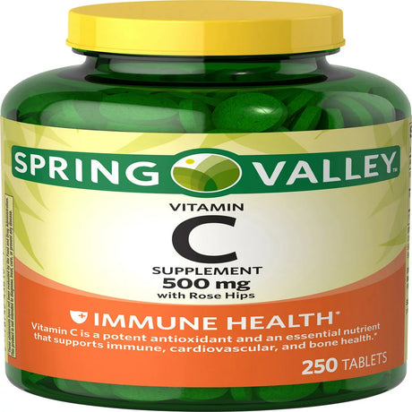 Spring Valley Vitamin C Supplement with Rose Hips, 500 Mg, 250 Count