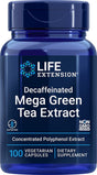 Life Extension Decaffeinated Mega Green Tea Extract -- 100 Vegetarian Capsules