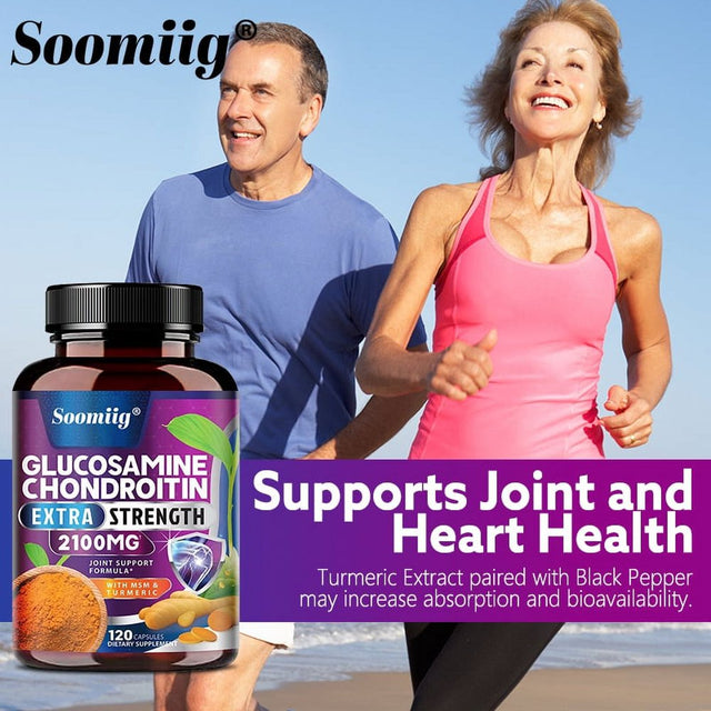 Glucosamine Chondroitin MSM Turmeric Boswellia - Joint Support Supplement for Joint Health & Joint Function Support - Glucosamine Sulfate Mobility Formula - Gluten Free & Non-Gmo