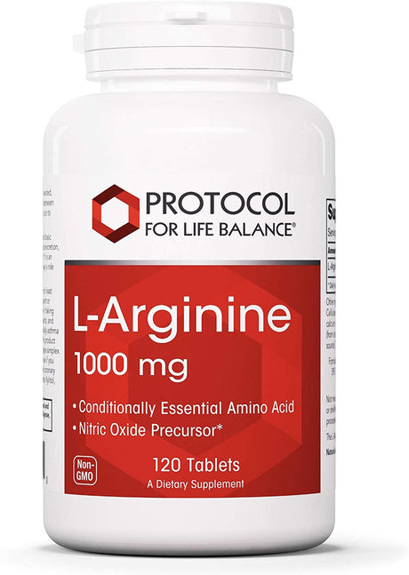 Protocol L-Arginine 1,000Mg - Nitric Oxide Precursor, Urea Metabolism & Protein Production* - Amino Acid Supplement - Pharmaceutical Grade - Dairy-Free, Keto-Friendly, Halal, Kosher - 120 Veg Caps