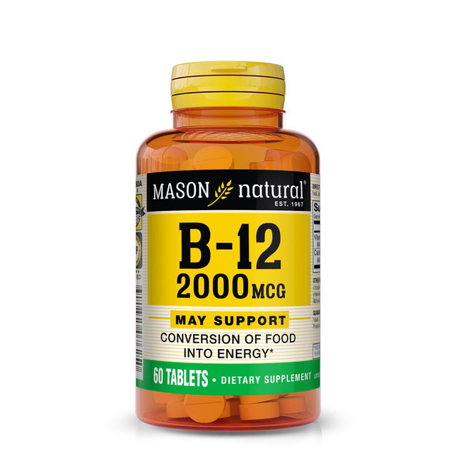 Mason Natural Vitamin B12 2000 MCG with Calcium, 60 Tablets