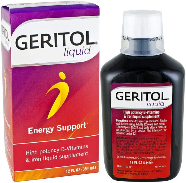 Geritol Liquid Energy Support B-Vitamins 12 Oz (Pack of 3)