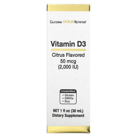 California Gold Nutrition Vitamin D3 (Citrus), 2,000 IU, 1 Fl Oz (30 Ml)