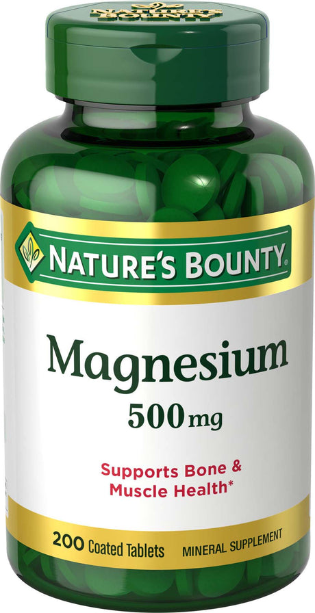 Nature’S Bounty Magnesium Supplement, 500 Mg, 200 Tablets