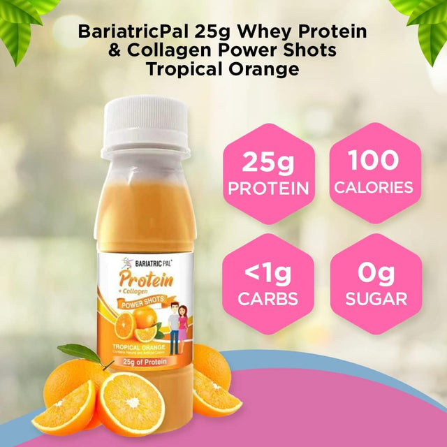 Bariatricpal Ready-To-Drink 25G Whey Protein & Collagen Power Shots - Tropical Orange (12 Bottles)