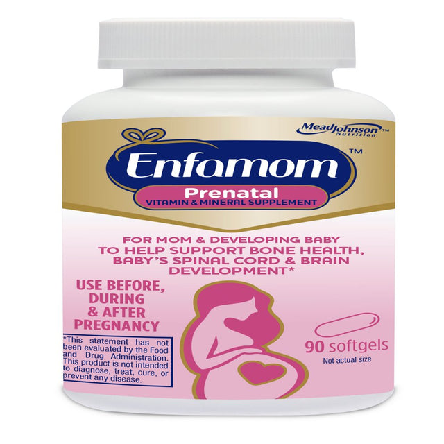 Enfamom Prenatal Vitamin Supplement for Pregnant and Lactating Women from Enfamil, 90 Softgels, Omega-3 DHA + Folate + Calcium (Pack of 3)