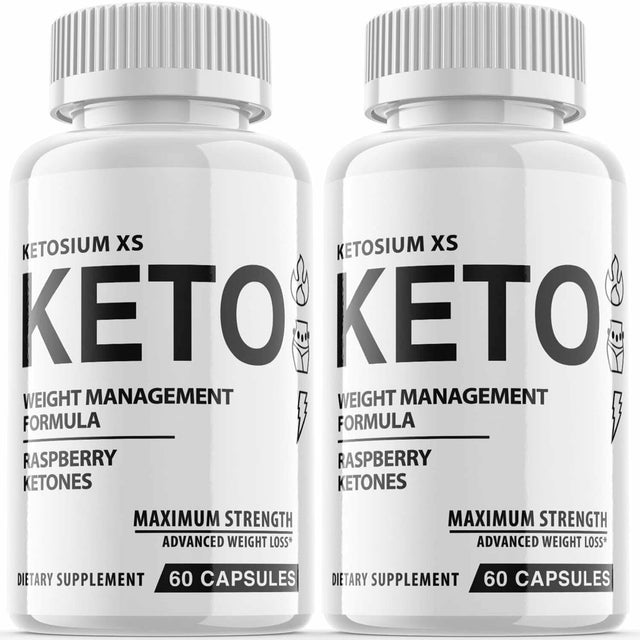 (2 Pack) Ketosium XS Keto - Supplement for Weight Loss - Energy & Focus Boosting Dietary Supplements for Weight Management & Metabolism - Advanced Fat Burn Raspberry Ketones Pills - 120 Capsules