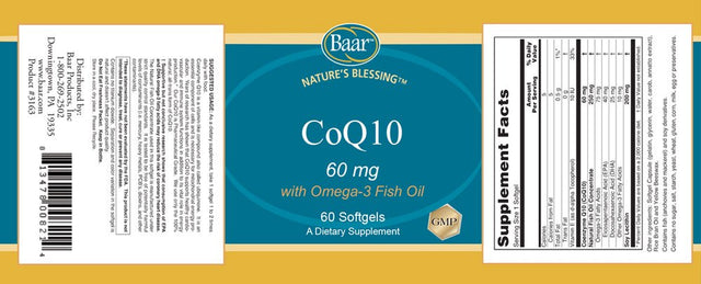 Coq10 with Omega-3 Fish Oil - 60 Softgels