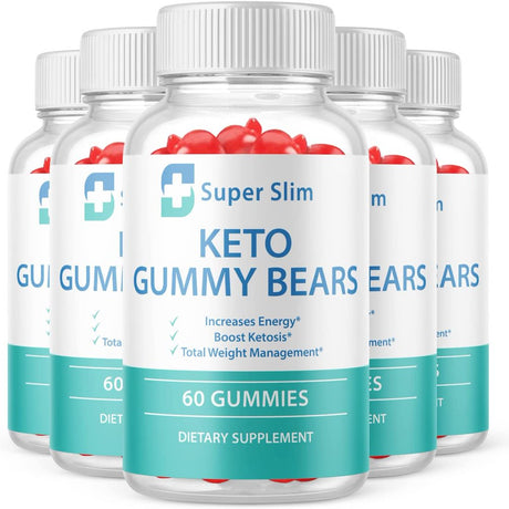 (5 Pack) Super Slim Keto Gummy Bears - Supplement for Weight Loss - Energy & Focus Boosting Dietary Supplements for Weight Management & Metabolism - Fat Burn - 300 Gummies