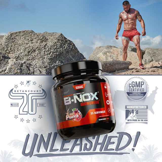 BNOX Androrush Preworkout Nitric Oxide Testosterone Blend Fruit Punch (1.4 Lbs./35 Servings)