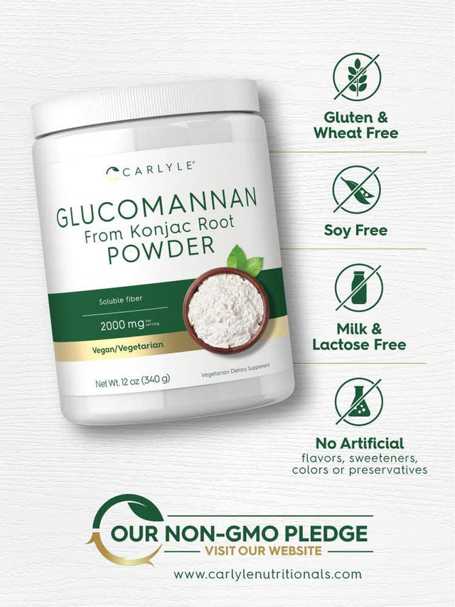 Glucomannan Powder | 12 Oz | Vegan Konjac Powder Supplement | by Carlyle