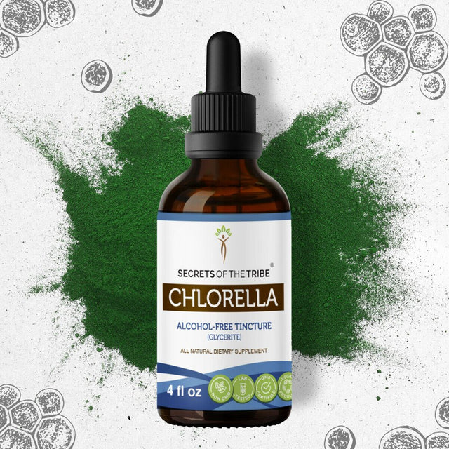 Chlorella Tincture Alcohol-Free Extract, Organic Chlorella (Chlorella Vulgaris) Dried Algae 4 Oz