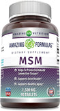 Amazing Formulas MSM (Methylsulfonylmethane) Dietary Supplement 1500Mg, 90 Tablets (Non-Gmo, Gluten Free) per Bottle - Promotes Joint Health, Detoxification, Supports Healthy Hair, Skin and Nails