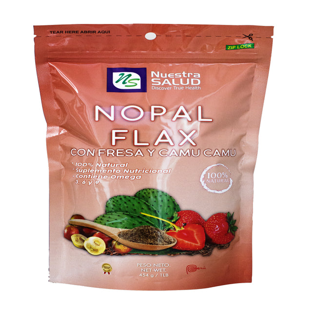 Nopal Flax Linaza plus Camu Camu Flax Seed Powder 454G Colon Cleanser Herbal Blend