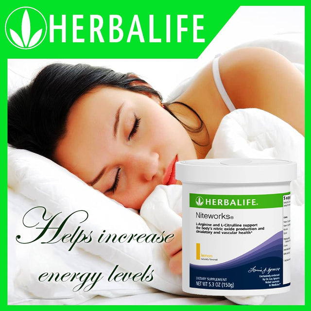 Herbalife Niteworks 15 Servings 150G (Lemon) Naturally Flavored: with L-Arginine and L-Citruline