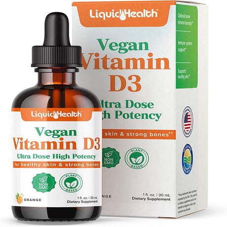 LIQUIDHEALTH Vitamin D3 5000 IU Liquid Supplement for Bone Health, Immune Support, 1 Fl Oz