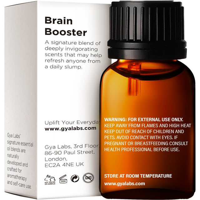 Gya Labs Brain Booster Essential Oil Blend (0.34 Fl Oz) - Grounding & Clarifying