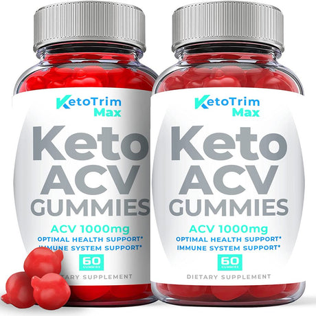 (2 Pack) Keto Trim Max Keto ACV Gummies - Supplement for Weight Loss - Energy & Focus Boosting Dietary Supplements for Weight Management & Metabolism - Fat Burn - 120 Gummies