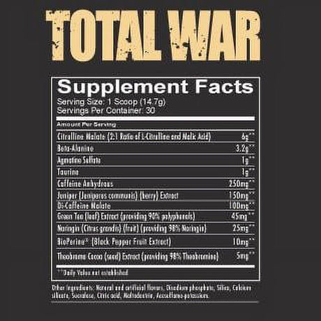 Redcon1 Total War Pre-Workout Powder, Blue Lemonade, 30 Servings