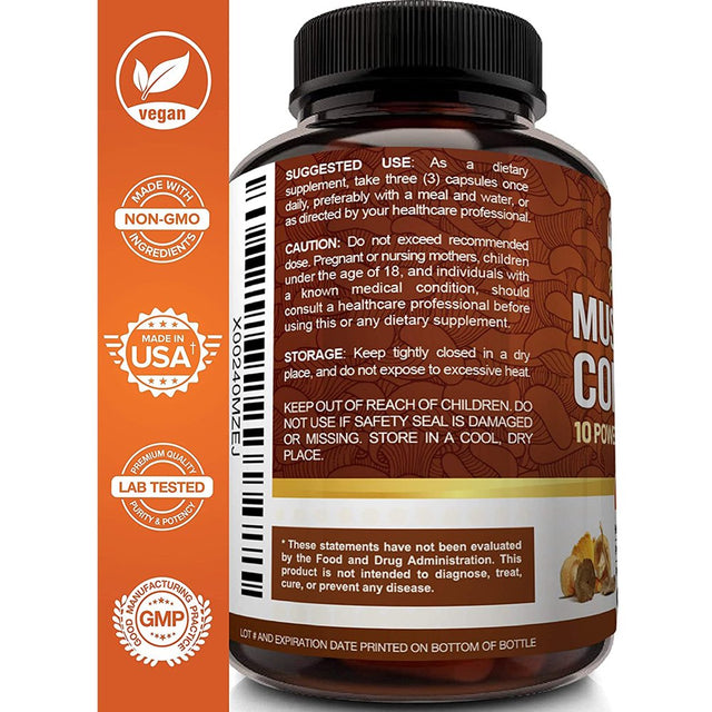 Nutriflair Mushroom Complex Supplement with Lion'S Mane Cordyceps 90 Vegetable Capsules