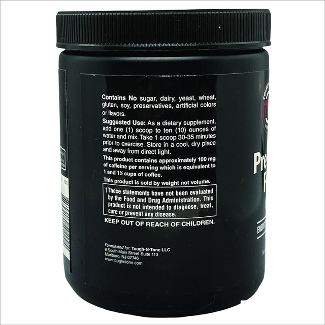 Pre-Workout Formula Fast-Acting Formula with Beta-Alanine, Creatine, Arginine, Kreb Cycle Intermediates, Guarana, Alpha-Lipoic Acid, and Citrulline