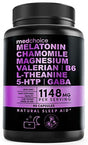 10-In-1 Melatonin 6Mg Natural Sleep Aid, Sleep Supplement W L Theanine, 5 HTP, GABA, Valerian Root, Chamomile, Vitamin B6, Magnesium for Sleep, Stress & Mood Support - Melatonin for Adults 90 Count