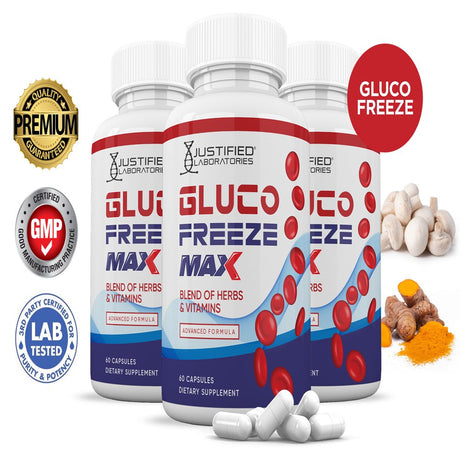 (3 Pack) Glucofreeze Max Advanced Formula 1295MG 180 Capsules