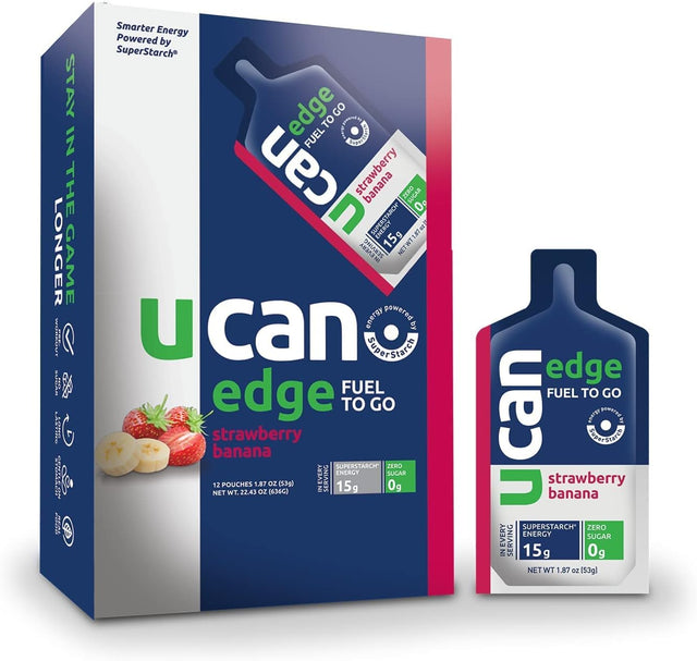 UCAN Edge Blood Orange & Strawberry Banana Bundle - Great for Running, Training, Fitness, Cycling, Crossfit & More | Sugar-Free, Vegan, & Keto Friendly Energy Supplement