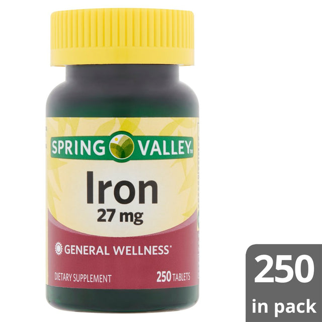 Spring Valley Iron Tablets, 27 Mg, 250 Count