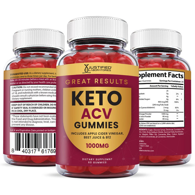 (2 Pack) Great Results Keto ACV Gummies 1000MG Dietary Supplement 120 Gummys