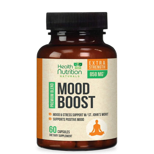 Life Nutrition Mood Boost Support for Stress & Anxiety Relief Capsules, 1100Mg, 60 Ct