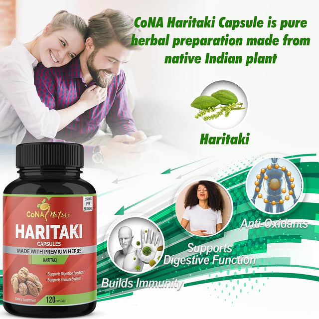 Organic India Haritaki Capsules 2250MG, Rejuvenation, Improving Digestion, Maintains Regularity | Non-Gmo Vegan Gluten-Free Herbs and Supplements, 120 Caps