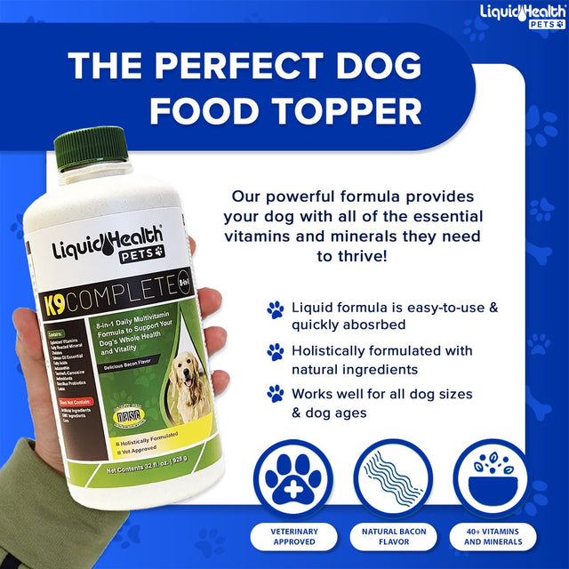 LIQUIDHEALTH K9 Complete 8-In-1 Multivitamin for Dogs Immune Support & Wellness, 32 Fl. Oz