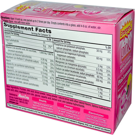 Emergen-C Health and Energy Booster Pink Lemonade - 30 Packets, 9.9 OZ (282G)