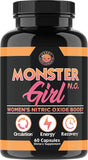 Angry Supplements Monster Girl N.O. Women’S Nitric Oxide Booster Capsules, Boost Energy, Increase Circulation, Powerful Workouts & Quick Recovery W. L-Arginine & L-Citrulline (1-Pack, 60Ct)